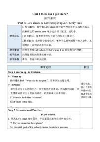 小学英语人教版 (PEP)六年级上册Unit 1 How can I get there? Part B获奖表格教案设计