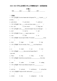 2022-2023学年江苏地区六年上学期期末备考--选择题真题汇编一