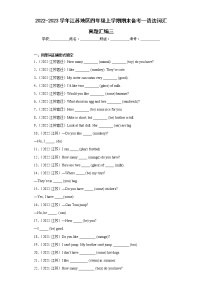 2022-2023学年江苏地区四年级上学期期末备考--语法词汇真题汇编三