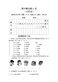 鲁科版（五四制）小学英语五年级下册期中测试题 A  卷(附听力部分录音、无答案）