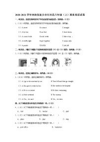 2020-2021学年河南省新乡市长垣县六年级（上）期末英语试卷