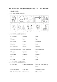 2021-2022学年广东省清远市清城区六年级（上）期末英语试卷