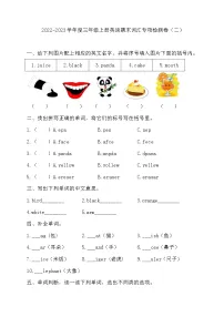 【句型专项】人教版PEP 三年上册英语期末句型专项测试卷(一)(含答案)