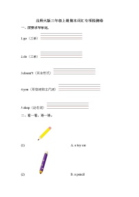 【期末句型】北师大版（三起）-三年级上册英语期末专项训练（含答案）