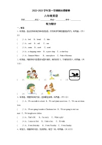 2022-2023学年第一学期期末调研卷六年级英语（译林版三起） (2)