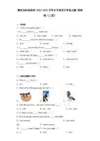 期末达标检测卷-2022-2023学年小学英语六年级上册+译林版（三起）（有答案）