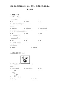 期末重难点模拟卷-2022-2023学年+小学英语三年级上册人教PEP版（有答案）