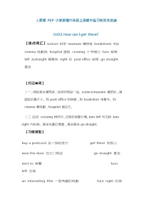 Unit 1 - Unit 3 期中复习知识点总结（素材）人教PEP版英语六年级上册