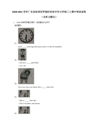 广东省深圳市罗湖区松泉中学小学部2020-2021学年三年级上学期期中英语试卷