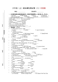 六上期末模拟测试卷（八）---译林版英语