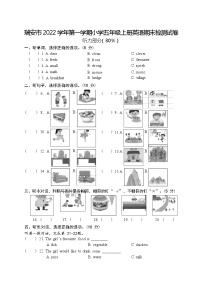 浙江省温州市瑞安市2022-2023学年上学期五年级英语期末检测试卷（含答案，含听力音频，无听力原文）