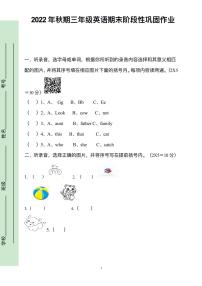 河南省南阳市宛城区汉冢乡 2022年秋期三年级英语上册期末线上检测试题