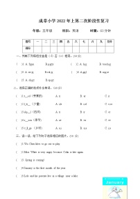 湖南省衡阳市祁东成章学校2021-2022学年五年级下学期期中英语测试卷