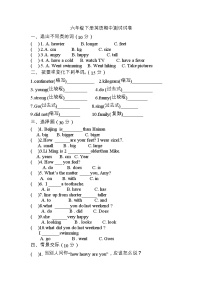 期中（试题）人教PEP版英语六年级下册