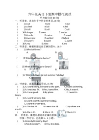 期中模拟测试（试题）人教PEP版英语六年级下册