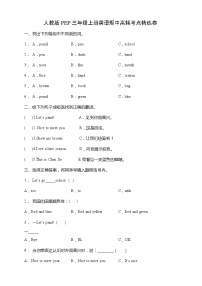 人教版PEP三年级上册英语期中高频考点精练卷（含答案）