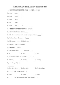 人教版PEP五年级英语上册期中拔尖培优测试卷（含答案）