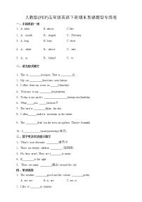 人教版(PEP)五年级英语下册期末易错题型专练卷（含答案）
