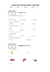 三年级英语下册+期中高频考点检测卷+沪教牛津版（深圳）B