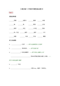 人教PEP三年级下册英语总复习（填空版）