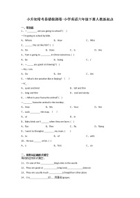 小升初常考易错检测卷-小学英语六年级下册人教新起点