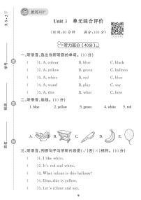 小学英语湘少版三年级下册Unit 3 What colour is balloon?优秀同步测试题