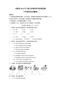 【小升初真题卷】2021-2022学年湖南省永州市双牌县湘少版（三起）六年级下册期末质量监测英语试卷（原卷版+解析版）