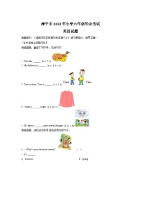 【小升初真题卷】2021-2022学年福建省龙岩市漳平市闽教版六年级下册期末毕业考试英语试卷（原卷版+解析版）