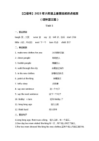 2023年六年级上册英语知识点 学案（译林版三起）