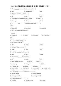 2023年小升初英语译林版三起真题汇编——语法词汇