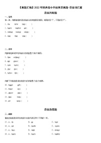 【真题汇编】2022年陕西省小升初英语真题汇编——02语音词汇篇（含答案）