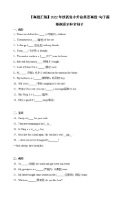 【真题汇编】2022年陕西省小升初英语真题汇编——05句子篇（含答案）