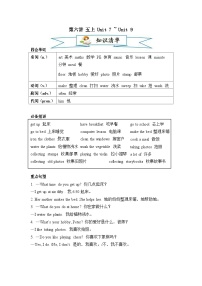 【精品同步练习】重点学校小升初英语六年级湘少版第六讲 五上 Unit 7 ~ Unit 9（带答案）