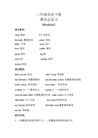 【期末复习】小学英语三年级下册单元复习精讲精练 Module 1外研版（三起）含答案