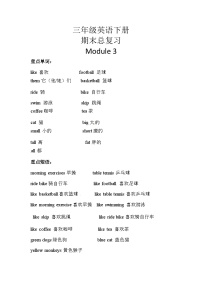 【期末复习】小学英语三年级下册单元复习精讲精练 Module 3 外研版（三起）含答案