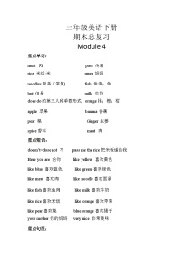 【期末复习】小学英语三年级下册单元复习精讲精练 Module 4 外研版（三起）含答案