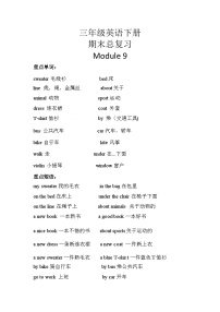 【期末复习】小学英语三年级下册单元复习精讲精练 Module 9 外研版（三起）含答案