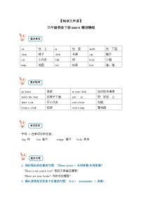 【期末复习】小学英语三年级下册单元复习精讲精练 Unit 4  人教PEP版（含答案）