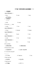 【期末复习】小学英语三年级下册期末模拟卷（一）人教PEP版（含答案）