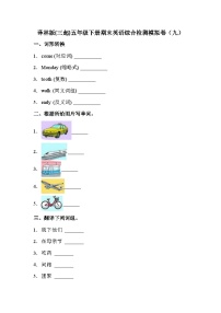 【期末复习】小学英语五年级下册 期末模拟卷（九） 译林版（三起）（含答案）