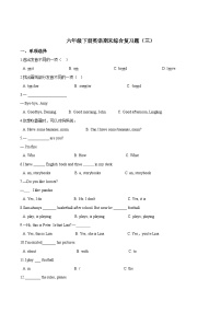 【期末复习】小学英语六年级下册期末模拟卷（三）人教PEP版（含答案）