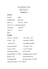 【期末复习】小学英语四年级下册单元复习精讲精练Module 2 外研版（三起）含答案