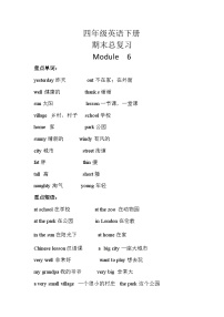 【期末复习】小学英语四年级下册单元复习精讲精练Module 6 外研版（三起）含答案