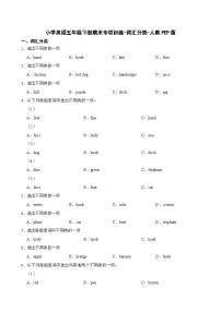 小学英语五年级下册人教pep版期末专项训练-词汇分类（含答案）