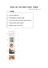 【句图匹配】小学英语六年级下册期末专项训练卷-译林版三起（含答案）