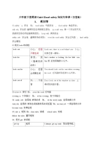 【期末复习】小学译林版(三起)六年级下册单元复习精讲精练Unit4 Road safety(含答案)