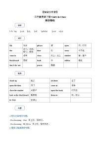 【期末复习】小学译林版（三起）三年级下册单元复习精讲精练Unit1 In Class