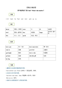 【期末复习】小学译林版（三起）四年级下册单元复习精讲精练Unit7 What's the matter