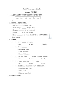 人教精通版五年级上册Lesson 6课后练习题