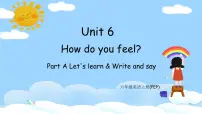 小学英语人教版 (PEP)六年级上册Unit 6 How do you feel? Part A精品课件ppt